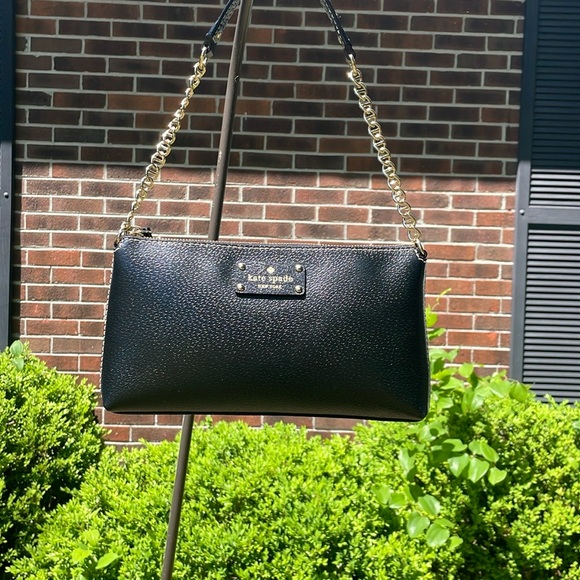 Kate Spade Black Leather Shoulder Bag - Picture 1 of 11
